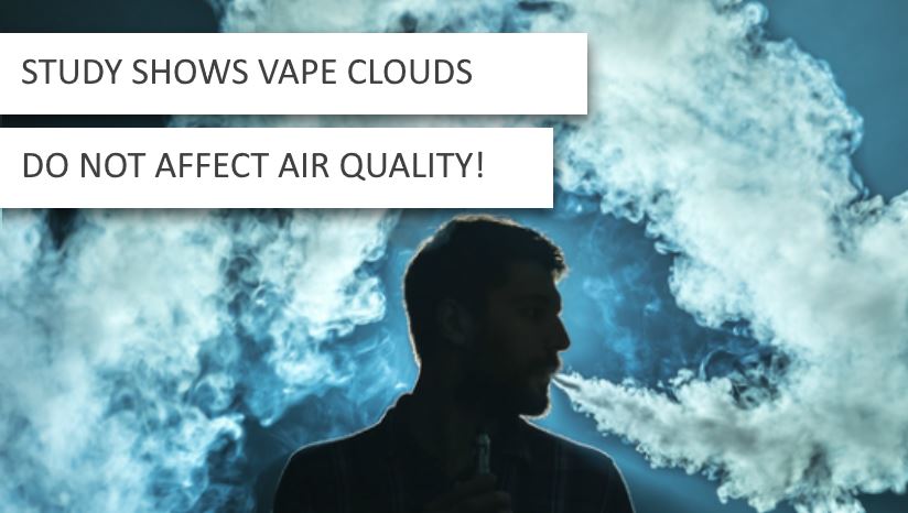 Image of man blowing out vape clouds