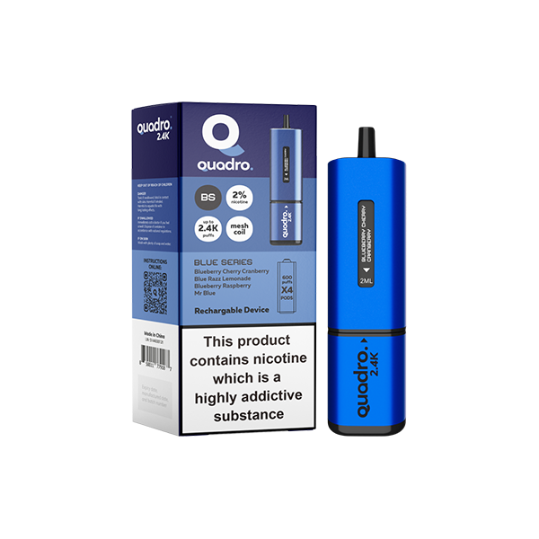 20mg Quadro 2.4K Pod Vape Kit 4 in 1 - 2400 Puffs