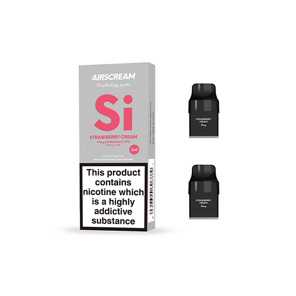 19mg AIRSCREAM Air Pre Filled Pods 1.2Ω 2ml 2Pcs ( Compatible With AirsPops Pro & AirEgg )